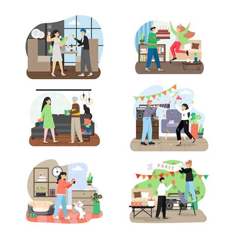 Premium Vector Holiday Party Celebration Set