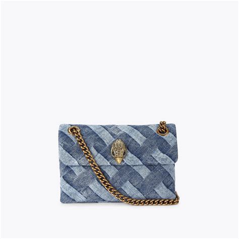 MINI KENSINGTON SOFT BAG Denim Woven Cross Body Bag by KURT GEIGER LONDON