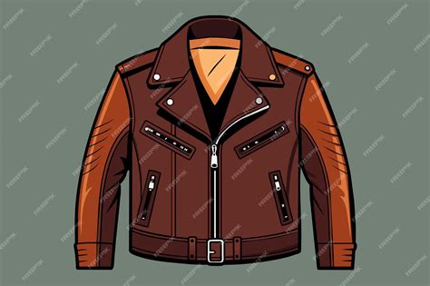 brown leather jacket   black tie vector representationa premium