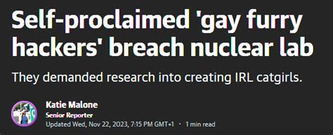Self Proclaimed Gay Furry Hackers Breach Nuclear Lab R Brandnewsentence