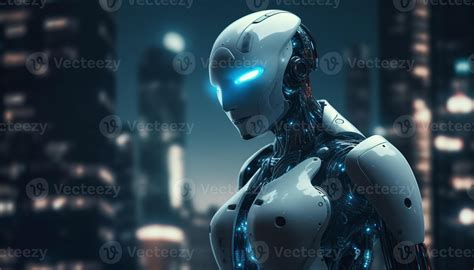 Futuristic Cyborg Women With Robotic Arm Standing Naked Generated By AI 24641364 Stock Photo At