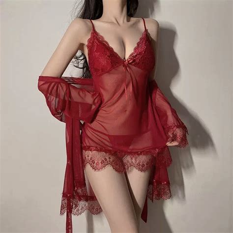 Jual Luciin Pakaian Tidur Wanita Sexy Lingerie Set Baju Dinas Body Stocking Lingerie Sexy