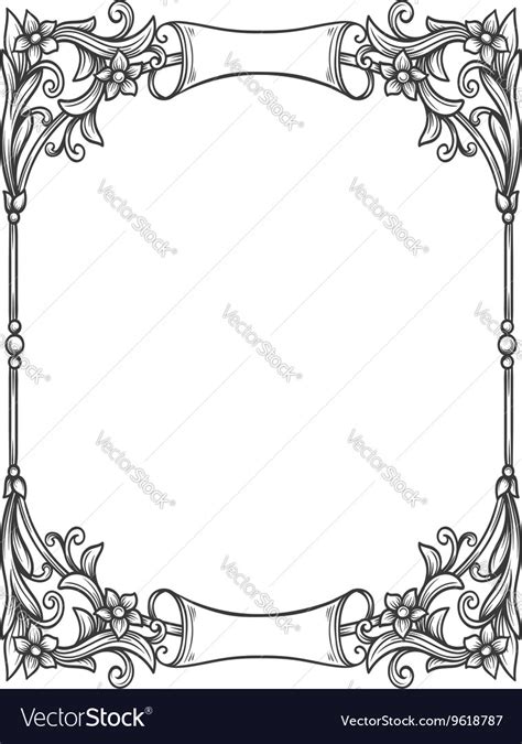 Vintage Decorative Floral Frame Royalty Free Vector Image