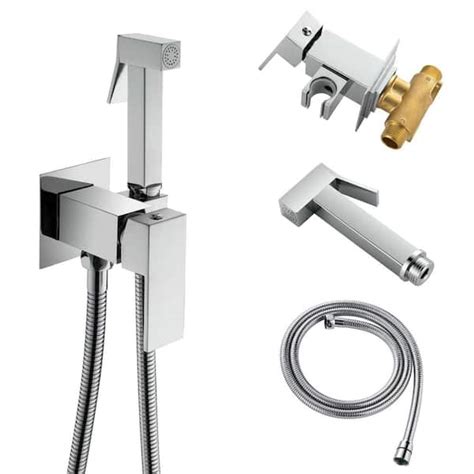 Miscool Amii Single Handle Bidet Faucet With Bidet Sprayer And Hot And Cold Mode In Chrome