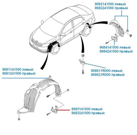 Брызговик — сама чистая часть автомобиля. Коды заказа. — KIA Rio (3G ...