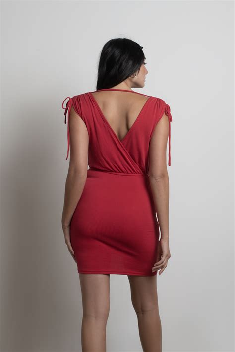 Black Mini Dress - sleeveless Surpline Dress - Ribbed Knit Dress