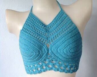 Sexy Pale Violet Crochet Summer Bikini Top