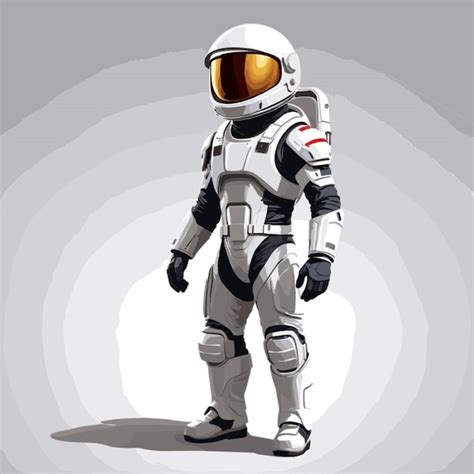 Astronauta Con Vector De Casco Sobre Un Fondo Blanco Vector Premium