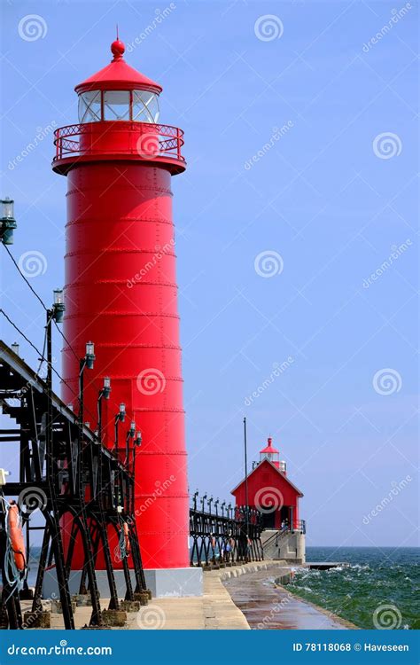 Grand Haven South Pierhead Inner Light Built In 1905 Stock Photo