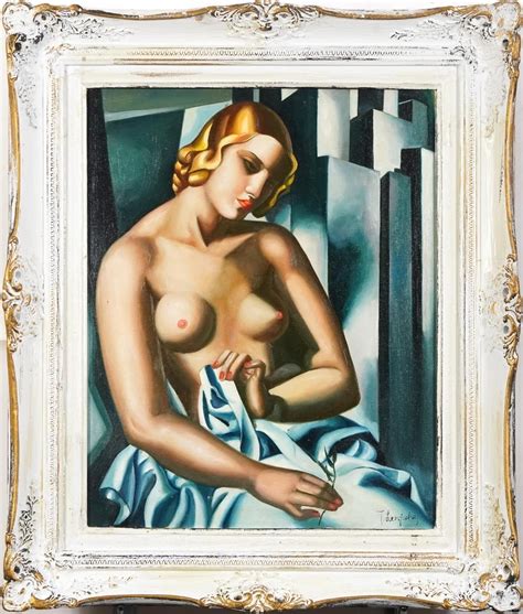 Tamara De Lempicka Portrait Of A Semi Nude Art Deco Female Mutualart