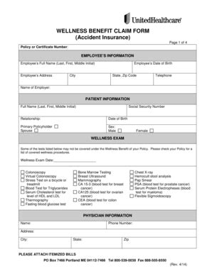 Fillable Online Accident Wellness Benefit Claim Form Fax Email Print