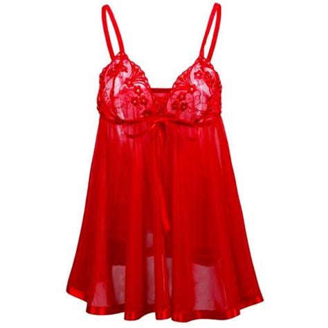 Red Lingerie Intimates Sleepwear New Red Lingerie Chemise With Thong Plus Size Lingerie