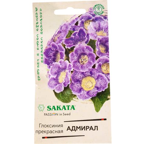Глоксиния ГАВРИШ Адмирал 5 шт гранул, пробирка, Саката серия Эксклюзив ...