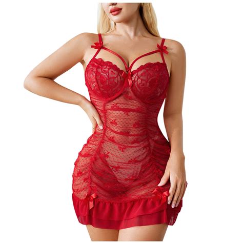 PuPy Plus Size Lingerie For Curvy Women 5X Sexy Lingerie For Women Lace Babydoll Mini Bodysuit