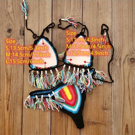 Handmade Crochet Bikini Suit Swimsuit Tassel Beach Eden