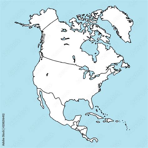 North America. Mainland. Map of North America. Vector illustration ...