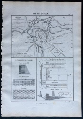 1866 Plan D Avaricum Bourges Plan Von Avaricum EBay