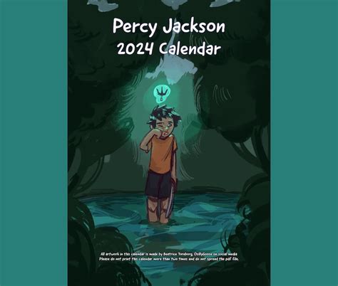 Printable Percy Jackson 2024 Calendar Etsy