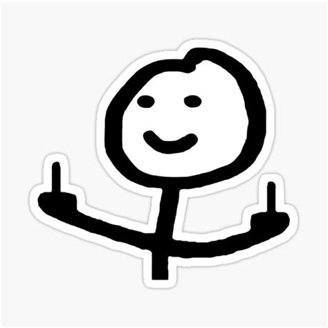 Middle Finger Stickman Funny Sticker For Sale By Fanfoxy Redbubble