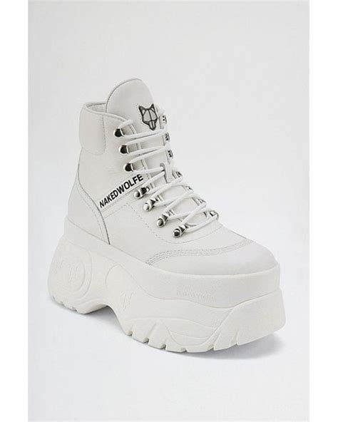 Naked Wolfe Spike Platform Sneaker Boot In White Lyst
