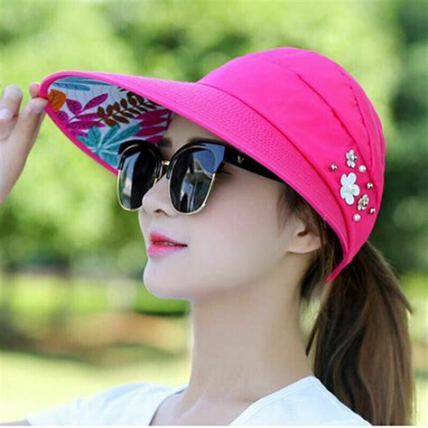 Sun Hats For Women Wide Brim Visor Beach Hat Uv Protection Cap Summer