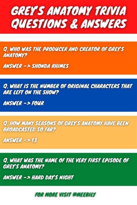 Greys Anatomy Trivia Questions And Answers Trivia Questions Greys Anatomy Facts Trivia