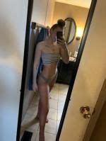 Zaful Stripe Smocked Bandeau Bikini Set In Red Zaful