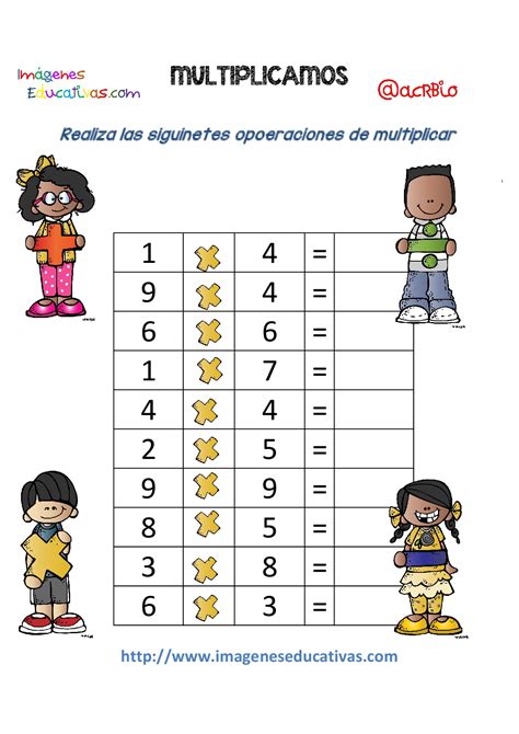 Fichas Para Trabajar Las Operaciones Basicas Multiplicacion Pdf 011 Imagenes Educativas