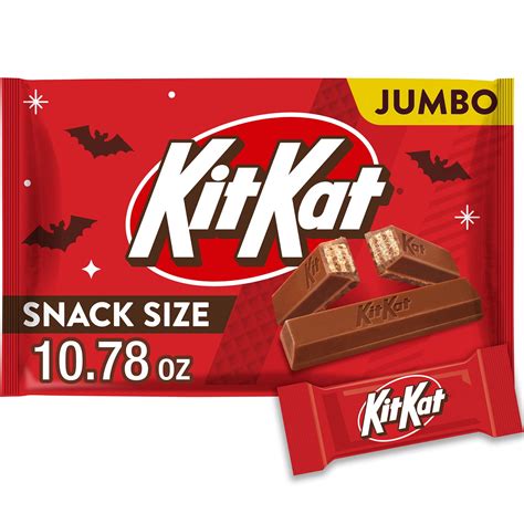 Kit Kat Milk Chocolate Wafer Snack Size Halloween Candy, Bag 10.78 oz ...