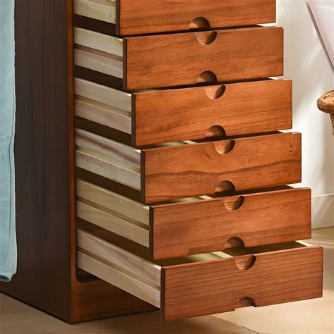 Solid Wood Vertical Wood Top Lingerie Chest With Soft Close Drawers Cherry Wood Dressers Chests