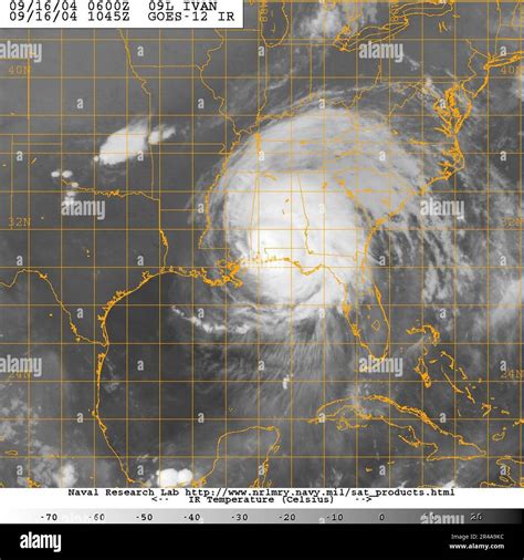 US Navy Satellite image taken from the GOES-12 satellite of Hurricane ...