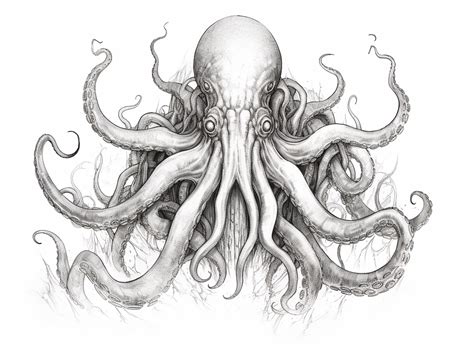 Ocean Fantasy Kraken Coloring Coloring Page