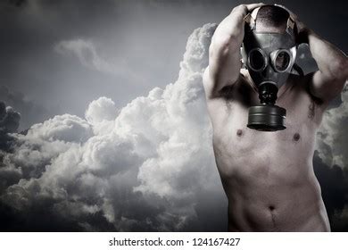Pollution Concept Portrait Nude Man Gas Stock Photo Edit Now Shutterstock