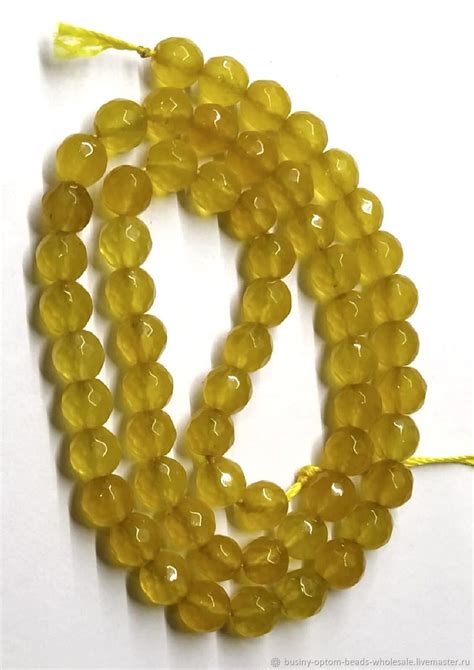 Бусины желтые, кошачий глаз и желтый агат 6 мм с огранкой купить в ...