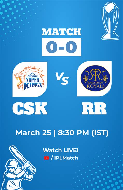 Free Ipl Match Csk Vs Rr Poster Template Edit Online And Download