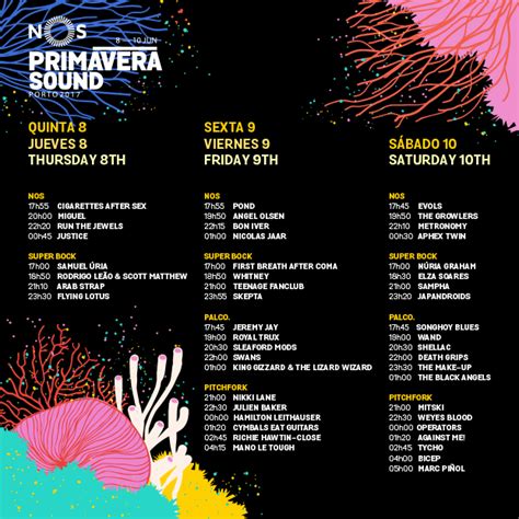 Primavera Sound divulga horários e distribuição do programa MHD