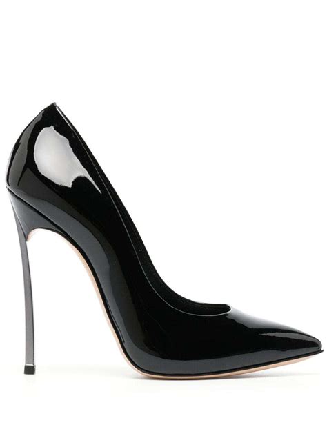 Casadei Blade Tiffany Mm Patent Leather Pumps Black Editorialist