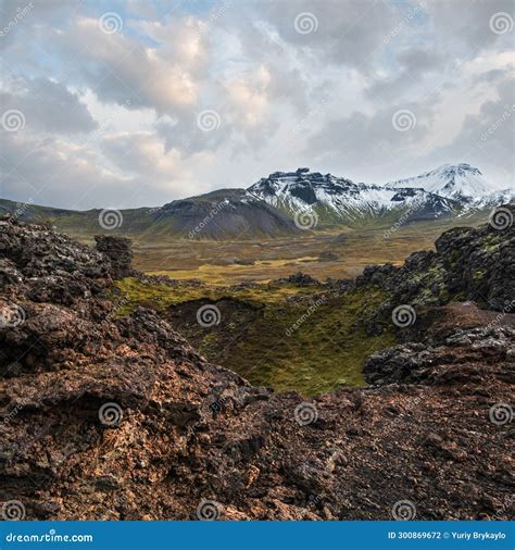 Spectacular Volcanic View from Saxholl Crater, Snaefellsnes Peninsula