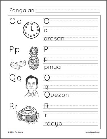 Alpabetong Filipino Worksheet Grade