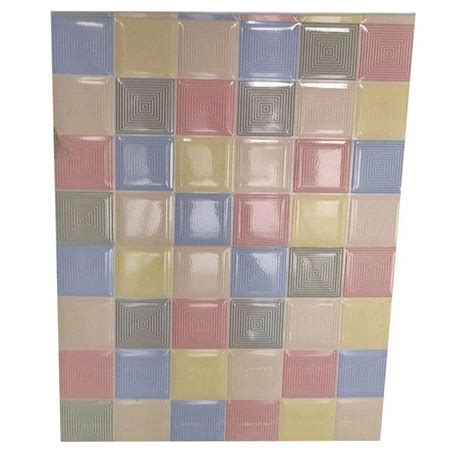 Rectangular Glossy Ceramic Wall Tile 1x2 Ft 300x600 Mm Living Room