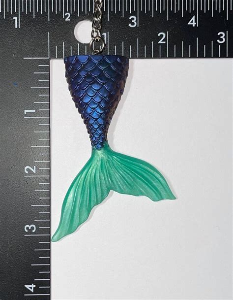 Mermaid Tail Resin Keychain Mermaid Scales Merman Skin Fins Etsy