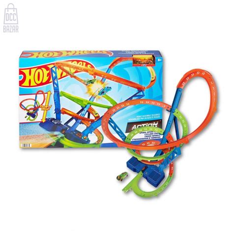 Hot Wheels Hgv Action Spiral Speed Crash Track Set Epic Crashes And Non Stop Racing Fun