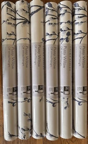 Laura Ashley Wallpaper Pussy Willow Off White Midnight 5 ROLLS Same Batch PPR EBay UK