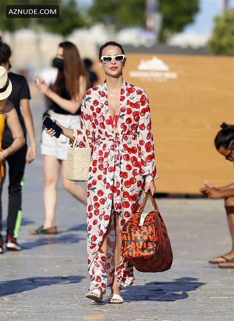 Sophie Hermann Sexy Seen In A Red And Cherry Bikini In Ibiza Aznude