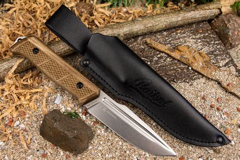 Туристический нож Baikal D2 StoneWash, Орех - Kizlyar Supreme