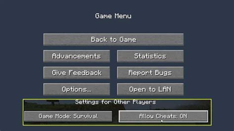 In Minecraft Bedrock How Do You Enable Cheats