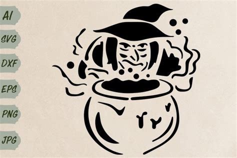 Stencil Witch Graphic By Marymarket · Creative Fabrica