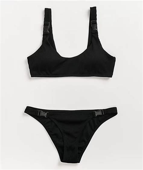 Sunsets Inc Damsel Jess Ribbed Black Sport Buckle Bikini Top Mall Of America