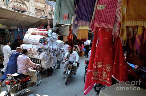 Cloth Shops Inside Traditional Bazaar Market In Walled City Lahore