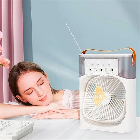 Mini Ventilador Climatizador De Ar Umidificador Portátil De Mesa